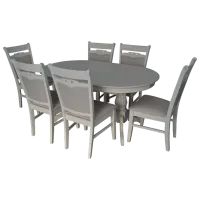 Обеденные стол со стульями Evelin HV-33V HV-3167 Овальная / ДСП / Кремовый