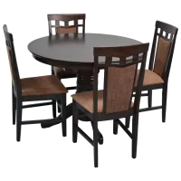 Set masă și scaune Evelin Capella Rotundă / Lemn / Brown