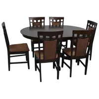 Set masă și scaune Evelin Capella Rotundă / Lemn / Brown