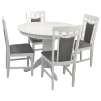 Обеденные стол со стульями Evelin Capella Круглая / Дерево / Белый