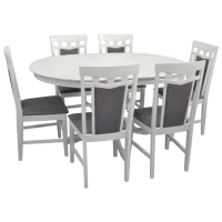 Set masă și scaune Evelin Capella Rotundă / Lemn / White