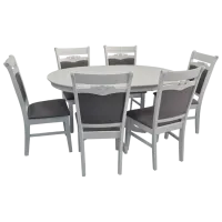 Set masă și scaune Evelin Capella Rotundă / Lemn / White