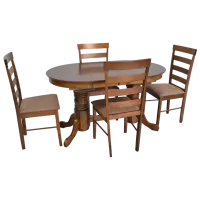 Set masă și scaune Evelin HV-31N Ovală / Lemn / Burnish