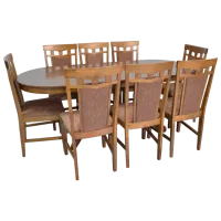 Set masă și scaune Evelin HV-31N Ovală / Lemn / Burnish