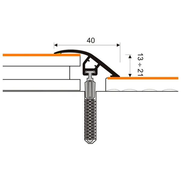 Profil pentru podea Myck D-PS400-6E-200 Castan / Plastic photo 2 Profil pentru podea Myck D-PS400-6E-200 Castan / Plastic photo 2