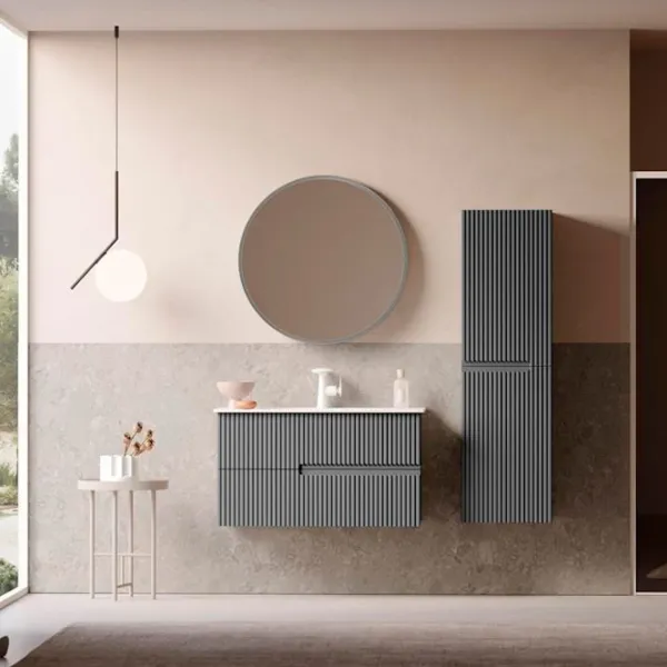 Seturi mobilă de baie Orka Moonlight 70 Pe perete / MDF / Gray photo 3