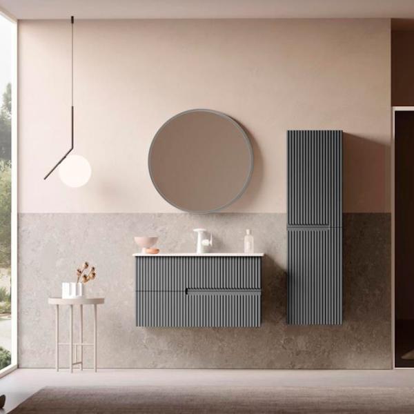 Seturi mobilă de baie Orka Moonlight 70 Pe perete / MDF / Gray photo 3