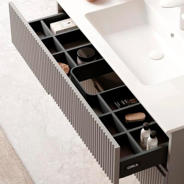 Seturi mobilă de baie Orka Moonlight 70 Pe perete / MDF / Gray photo 4