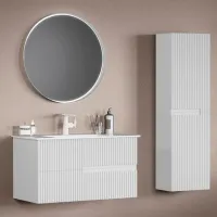 Dulap cu lavoar Orka Moonlight 70 Pe perete / MDF / White photo 3