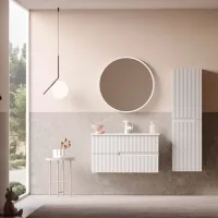Dulap cu lavoar Orka Moonlight 70 Pe perete / MDF / White photo 5