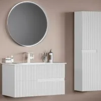 Dulap cu lavoar Orka Moonlight 90 Pe perete / MDF / White photo 3