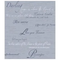 Tapete Parato Blooming Garden Blue / Inscripții