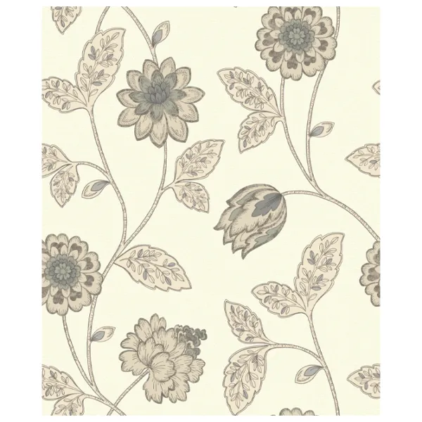 Обои Grandeco Jasmin Motif Teal Бежевый / Флористика photo 1