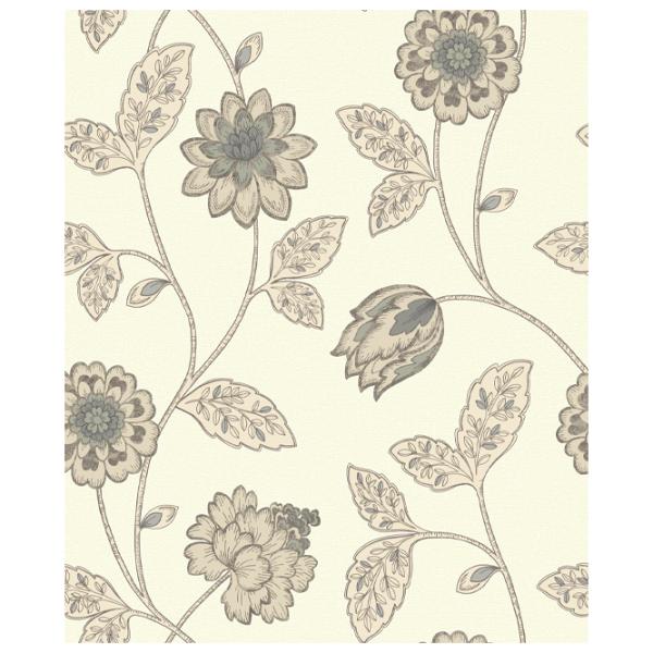 Обои Grandeco Jasmin Motif Teal Бежевый / Флористика photo 1