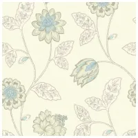 Обои Grandeco Jasmin Motif Teal Бежевый / Флористика