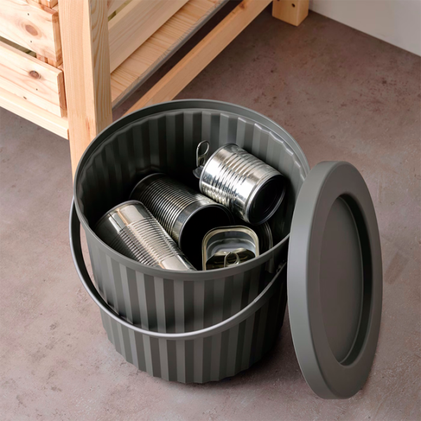 Мусорное ведро Ikea Dammang 8л / Пластик / Тёмно-серый photo 3 Мусорное ведро Ikea Dammang 8л / Пластик / Тёмно-серый photo 3