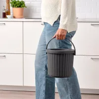 Мусорное ведро Ikea Dammang 8л / Пластик / Тёмно-серый photo 4
