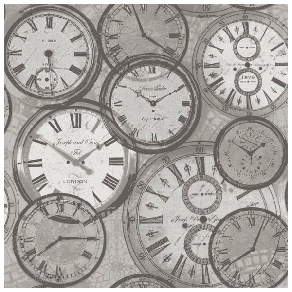 Обои Grandeco Exposed Серый / Часы photo 1