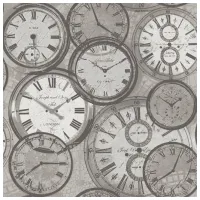 Обои Grandeco Exposed Серый / Часы