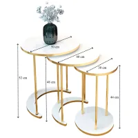 Set măsuțe de cafea Prestige WH 50/40/30 5800486 White photo 3