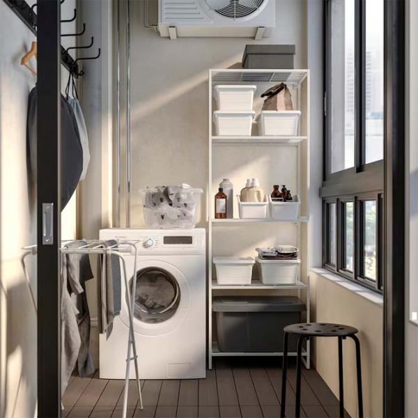 Etajeră Ikea Jostein White / Oțel photo 2