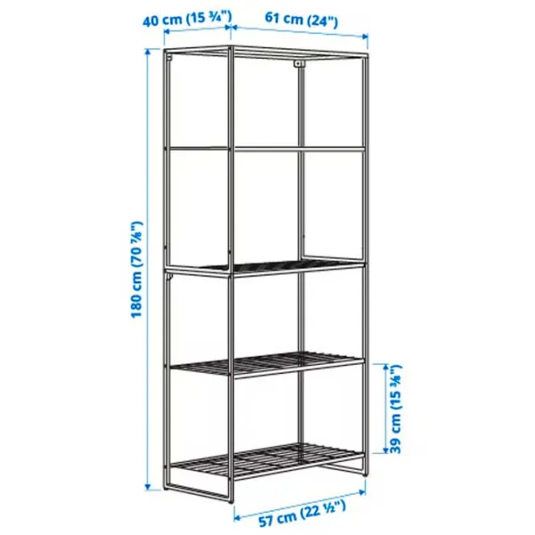 Etajeră Ikea Jostein White / Oțel photo 4