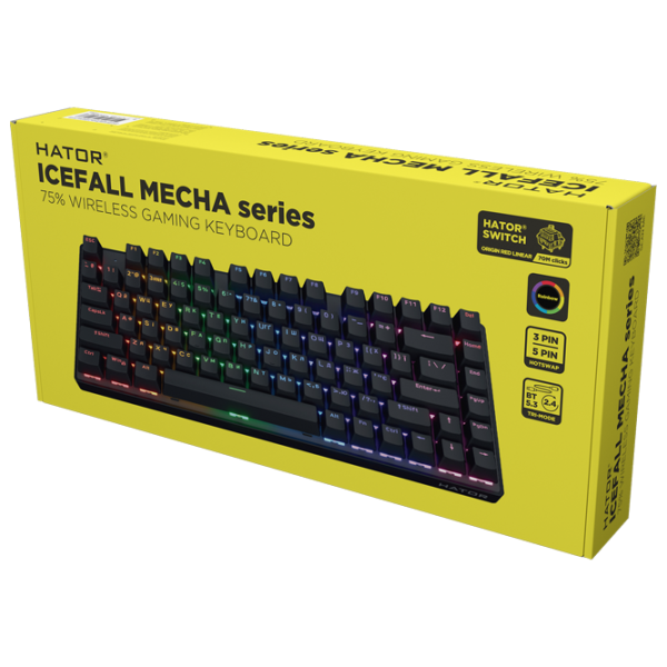 Клавиатура Hator Icefall Mecha 75 Rainbow Wireless Беспроводные / Черный photo 6