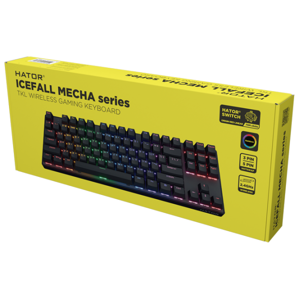 Tastatură Hator Icefall Mecha TKL Rainbow Wireless Fără fir / Black photo 6