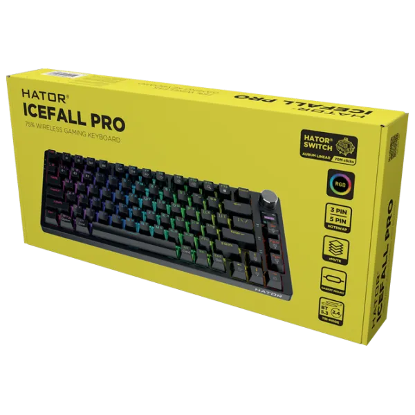 Tastatură Hator Icefall Pro Wireless Fără fir / Black photo 5 Tastatură Hator Icefall Pro Wireless Fără fir / Black photo 5