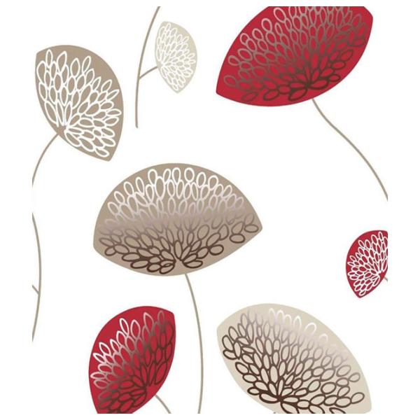 Tapete Grandeco Sensation White Red / Floristică photo 1