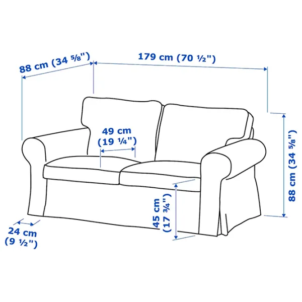 Canapea Ikea Ektorp/Kilanda (5786607) Poliester / Dark Blue photo 4