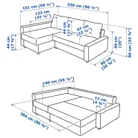 Canapea de colț Ikea Friheten/Klagshamn (5527869) Pânză / Blue photo 8