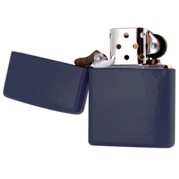 Зажигалка Zippo Regular Тёмно-синий / Латунь photo 1