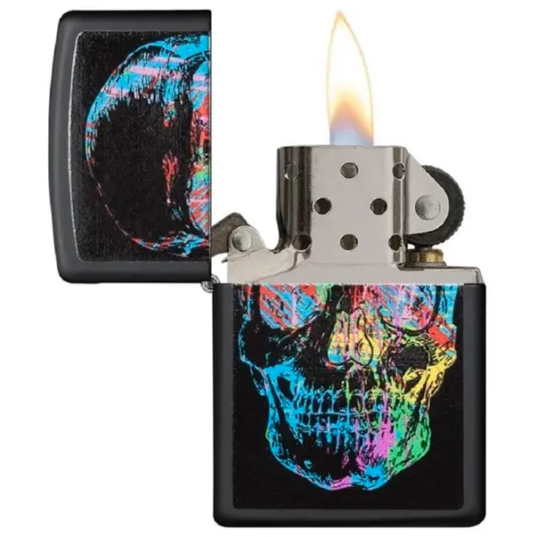 Brichetă Zippo Colourful Skull Black / Alamă photo 1
