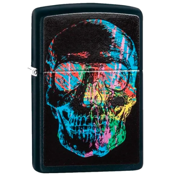 Brichetă Zippo Colourful Skull Black / Alamă photo 2