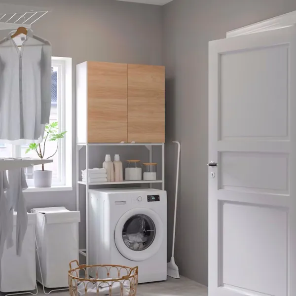 Шкаф для стиральных машин Ikea Enhet МДФ / Белый photo 4