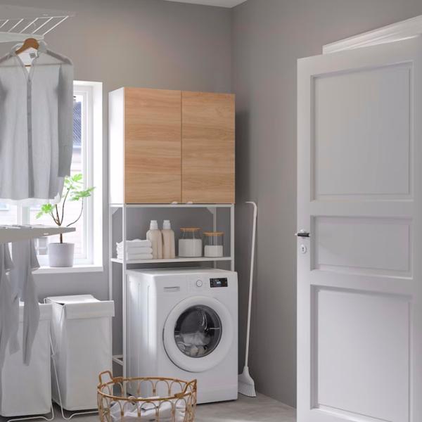 Шкаф для стиральных машин Ikea Enhet МДФ / Белый photo 4