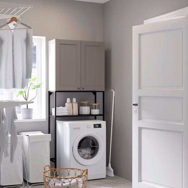 Шкаф для стиральных машин Ikea Enhet МДФ / Серый photo 2