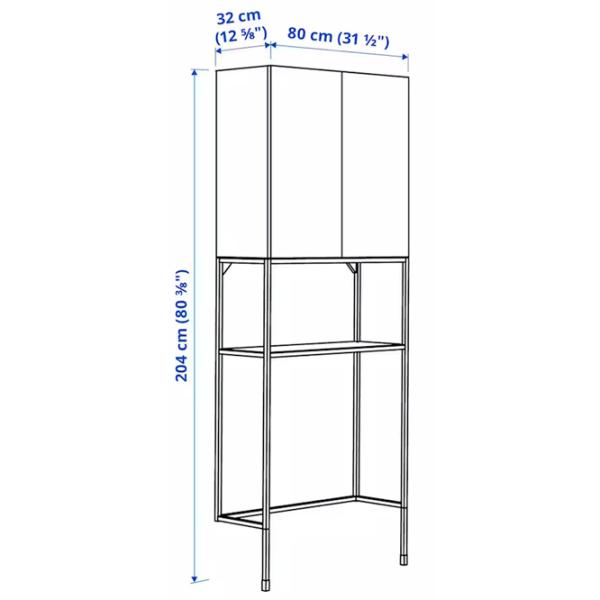Шкаф для стиральных машин Ikea Enhet МДФ / Серый photo 4