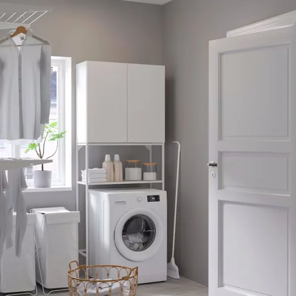Шкаф для стиральных машин Ikea Enhet МДФ / Белый photo 3