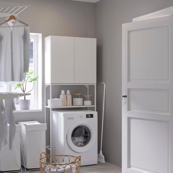Шкаф для стиральных машин Ikea Enhet МДФ / Белый photo 3