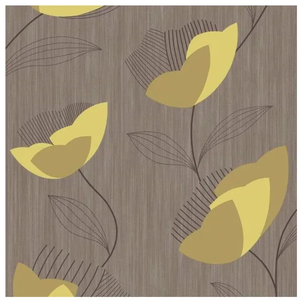 Обои Grandeco Modern Style Коричневый / Флористика photo 1