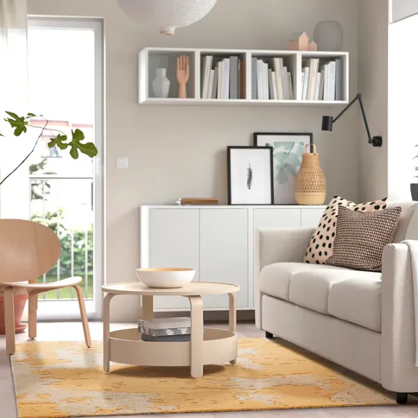 Ковер Ikea Ringklocka Желтый Белый / Полипропилен photo 4