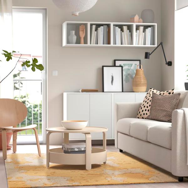 Ковер Ikea Ringklocka Желтый Белый / Полипропилен photo 4