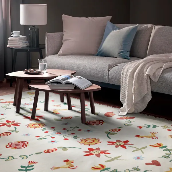 Ковер Ikea Nickgras Белый Красный / Шерсть photo 3