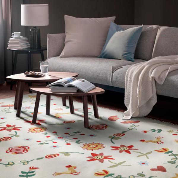 Ковер Ikea Nickgras Белый Красный / Шерсть photo 3