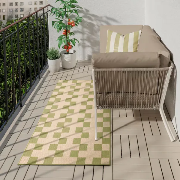 Ковер Ikea Gangstig Green Beige / Полипропилен photo 3 Ковер Ikea Gangstig Green Beige / Полипропилен photo 3