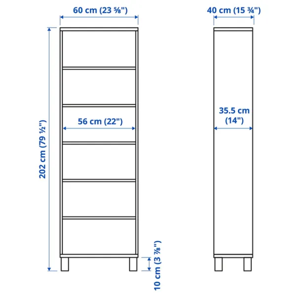 Стеллаж Ikea Besta 202 x 60 x 40см cm / ЛДСП / Темно-серый photo 2