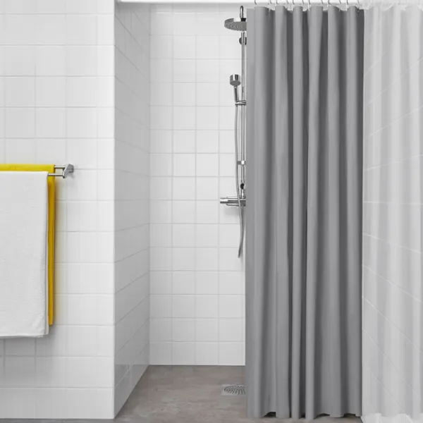 Шторка для ванной Ikea Luddhagtorn 200 x 180 см / Винил / Grey photo 4