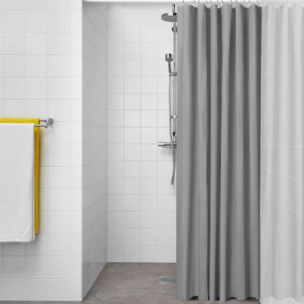 Шторка для ванной Ikea Luddhagtorn 200 x 180 см / Винил / Grey photo 4